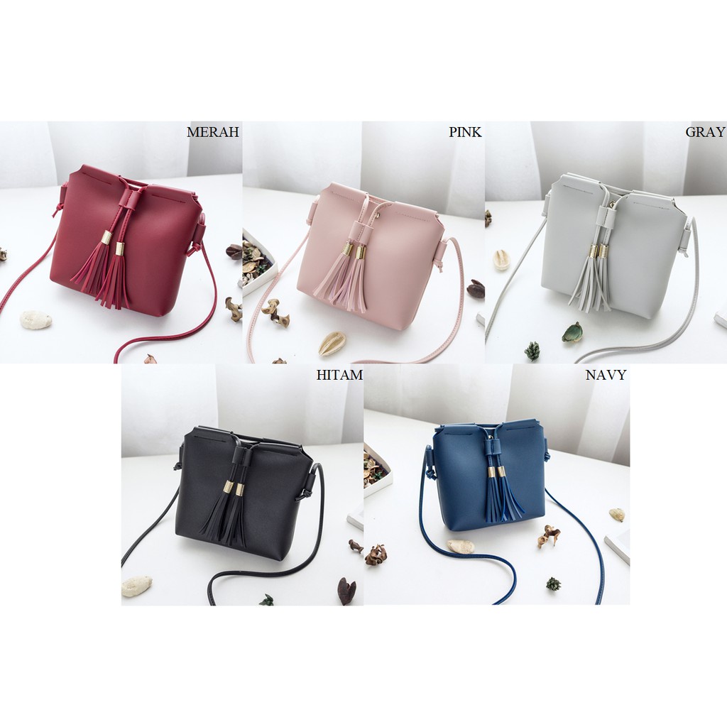 FYGALERY FYG1154 Tas Selempang Tas Mini Rumbai Tas Fashion Wanita Sling Bag Murah