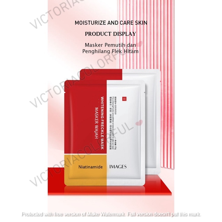 Images~Whitening Freckle Mask Moisturizer Masker wajah Niacinamide Masker wajah Murah