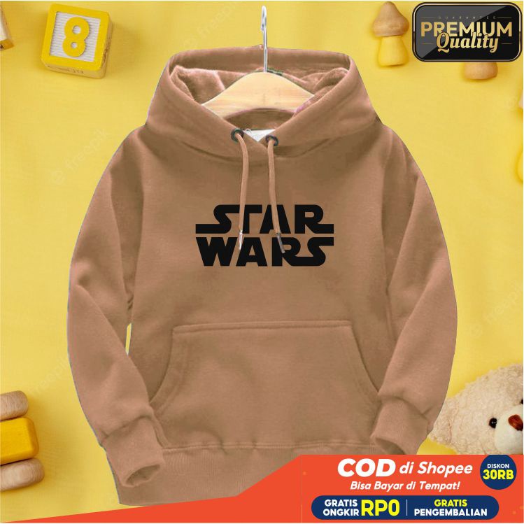 STAR WARS Jaket Distro Sweater Hoodie anak Laki-laki perempuan LOGO FLEECE TEBAL