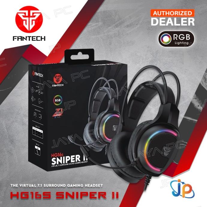 Headphone Gaming Fantech HG16s Sniper II 7.1 Surround - Headset RGB