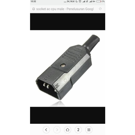 Socket AC Komputer C14 male buntut buat dikabel PCXUJA789 dijamin