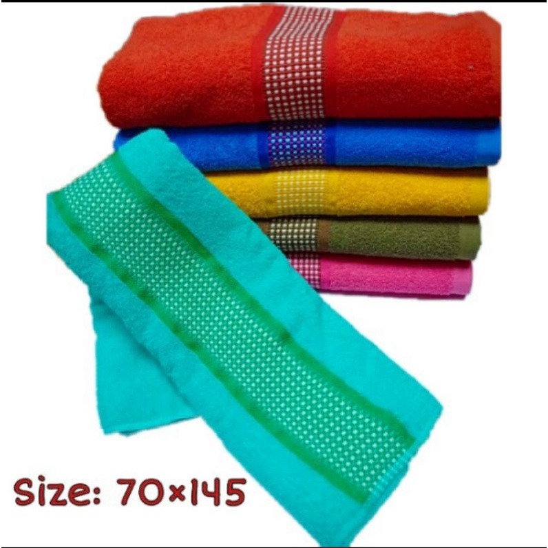 Handuk Mandi Dewasa Ravioli Jumbo 70x145Cm Tebal Lembut Menyerap Air SNI