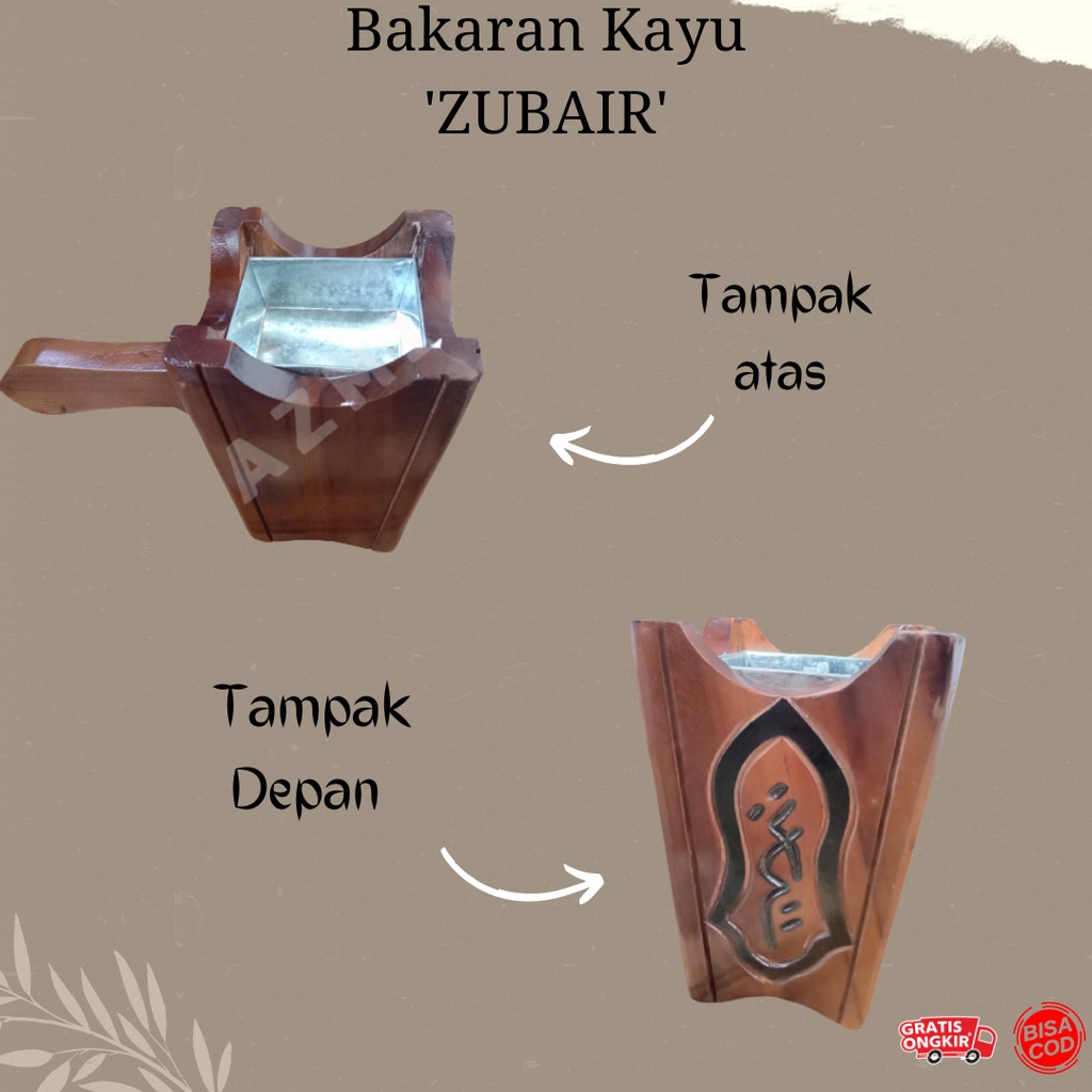 Tempat bakaran dupa/prapen kayu jati Antik habib ali tarim mini MABKHARA kayu motif Zubair