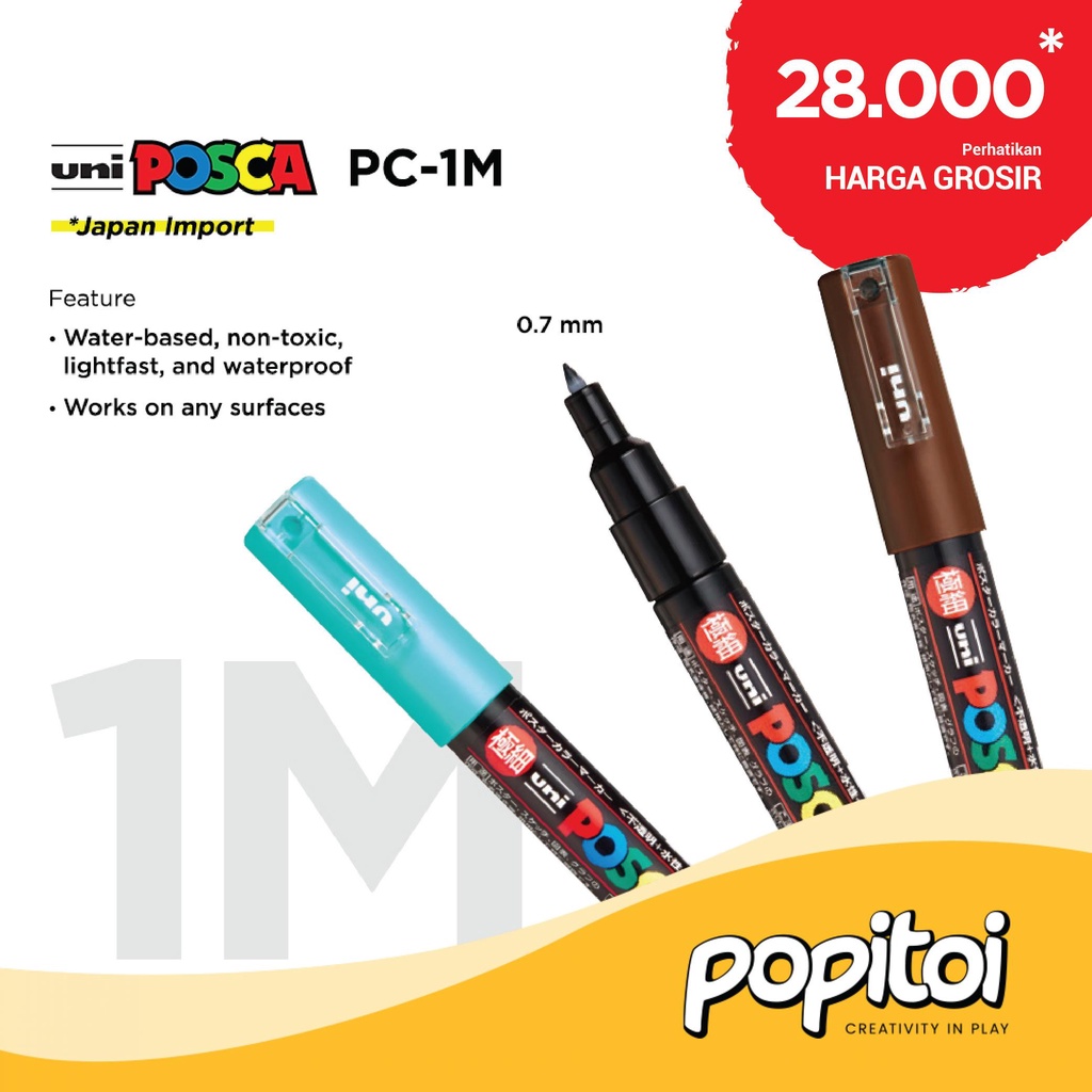 

UNI POSCA PC-1M Paint Marker Pen (Extra Fine Point) Spidol warna warni PC 1M PC1M