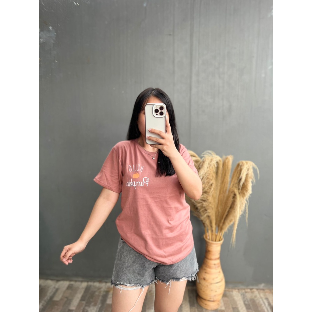 TSHIRT l BAJU KAOS PUMPKIN TSHIRT TUMBLR TEE KAOS WANITA OVERSIZE COTTON COMBED 30'S KOREA FASHION