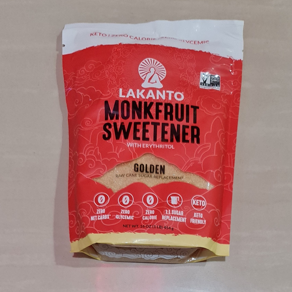 Lakanto Monkfruit Monk Fruit Sweetener Erythritol Golden 454 Gram