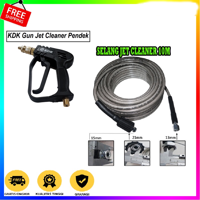 PAKET selang jet cleaner high pressure KDK Gun Jet Cleaner Pendek + Selang Jet Cleaner untuk lakoni laguna dan sejenisnya MURAH