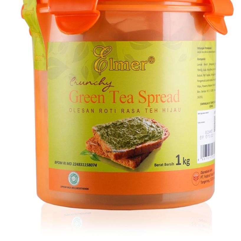 

➭ Elmer Spread Crunchy Greentea 1 kg | Selai Roti, Kue, Bolu ✷