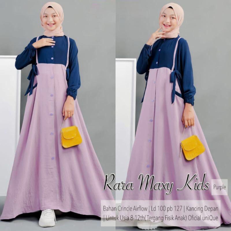 RARA MAXY KIDS - BAHAN CRINCLE PREMIUM - ALFAZZA STORE - PAKAIAN MUSLIM REMAJA - PAKAINA MUSLIM ANAK