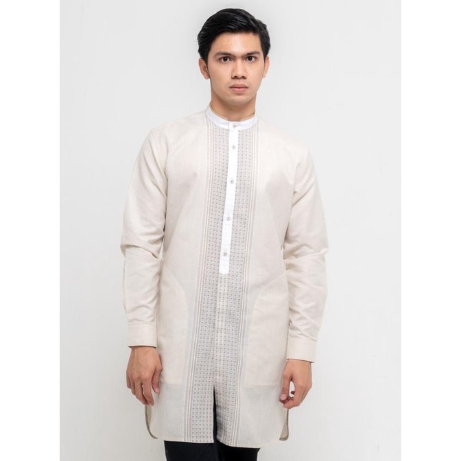 TERLARIS MOC Kemeja Koko Lengan Panjang Pria Modern Fit RIYATH - KHAKI /BAJU KOKO PRIA/BAJU KOKO DEW