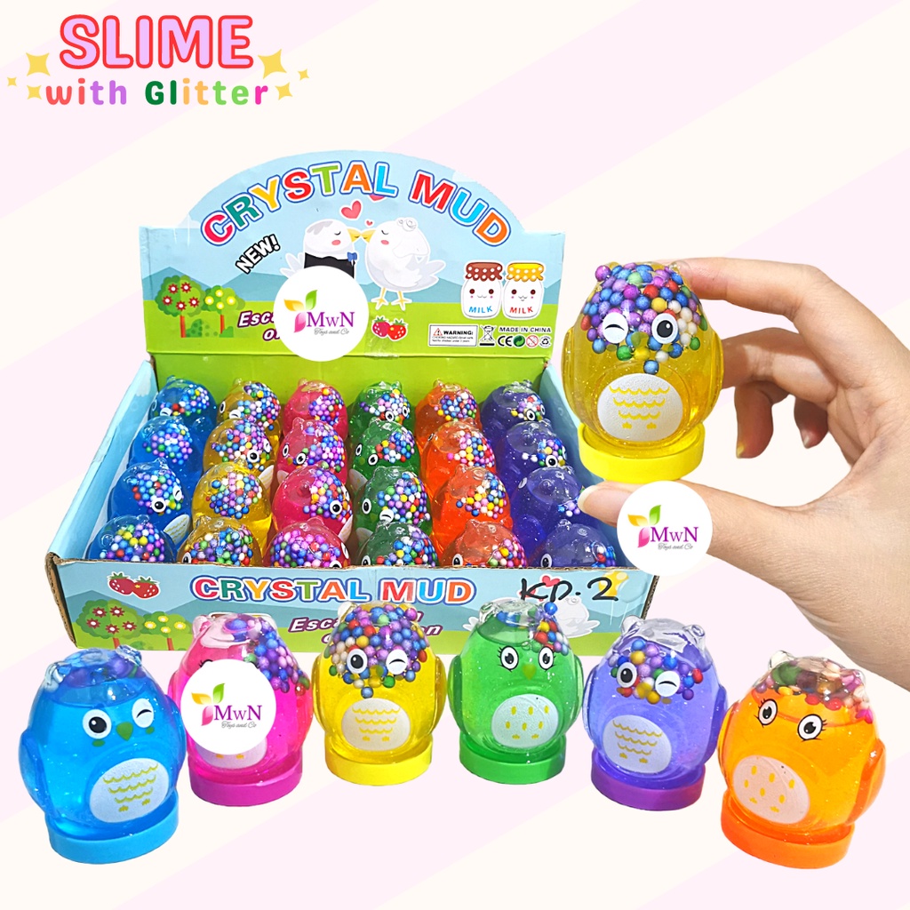 MWN Mainan Crystal Slime Bening Bentuk OWL BOBA