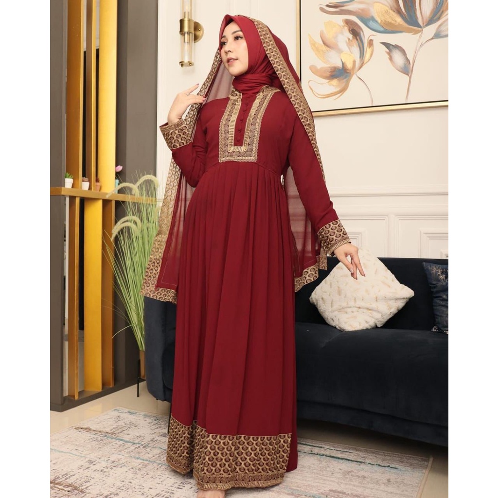 GAMIS PESTA SELENDANG SHARMILA/ GAMIS PESTA JUMBO/ GAMIS PESTA BUSUI/GAMIS PESTA CERUTY/ GAMIS PESTA