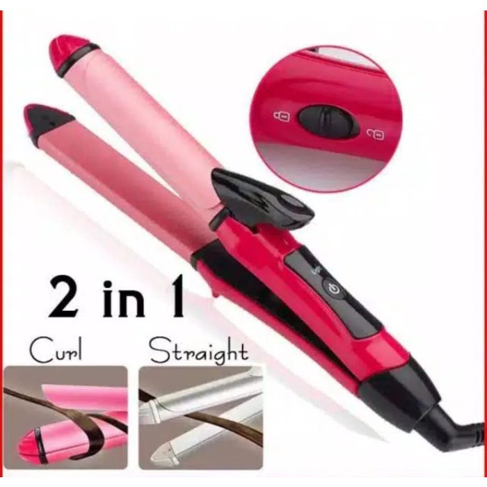 Catokan Rambut Nova 2 in 1 curly Mini pengeriting Merah Awet Ready Stock Terbaru Mudah Panas Murah S