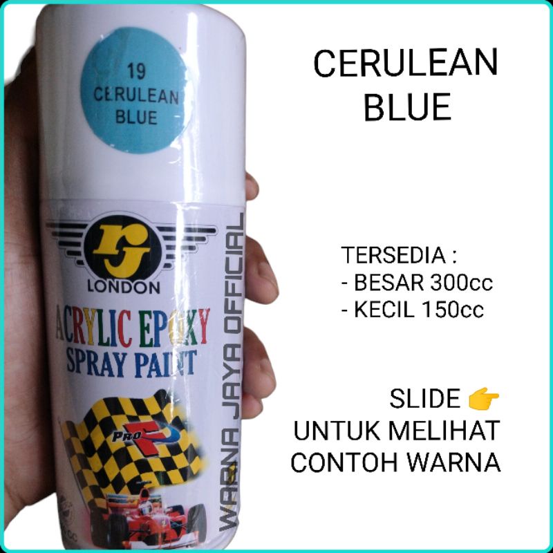 BIRU CERULEAN - Cat Kaleng Semprot Pilok Pilox Pylox Piloc RJ London Cerulean Blue Biru Muda Laut La