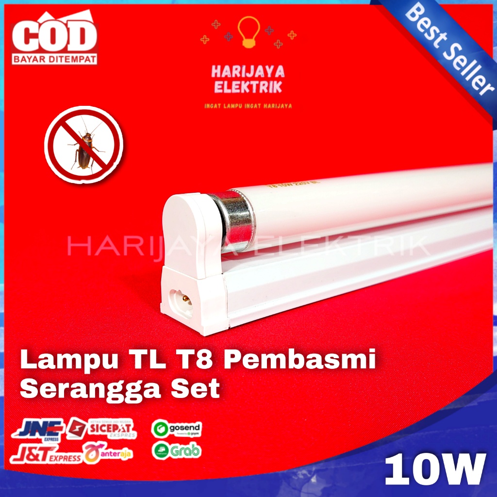 LAMPU NEON SET UV TL T8 10 WATT BLACKLIGHT PEMBASMI SERANGGA INSECT