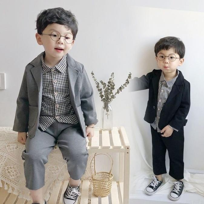 setelan jas anak laki / blazer anak laki import 3 in 1 impor ala korea