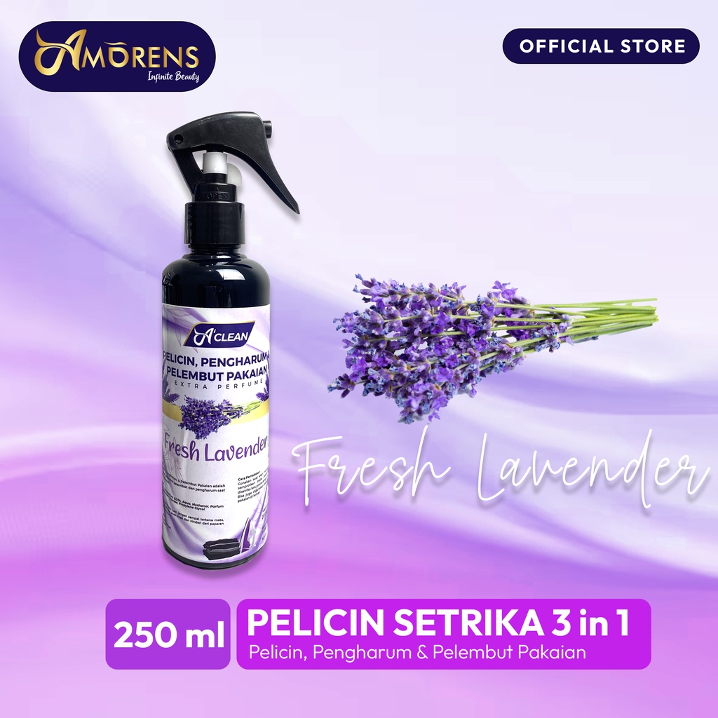 Pelicin Setrika Pakaian 3 in 1 Botol Spray / Pengharum dan Pelembut Pakaian &amp; Laundry 250ml