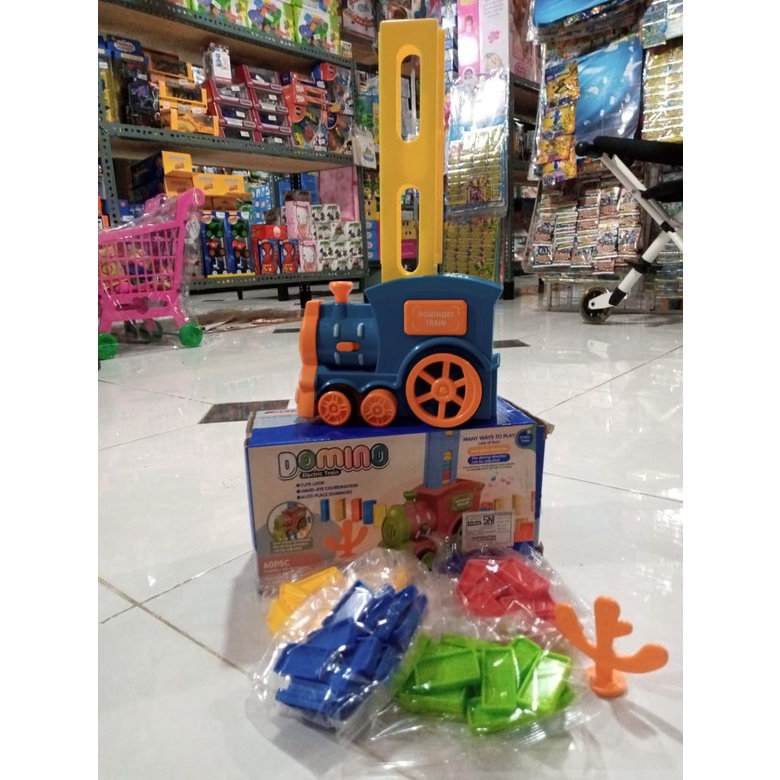 Mainan Anak Domino Electric Train 877 44 /Mainan Edukasi Anak kereta Domino Penyusun Balok