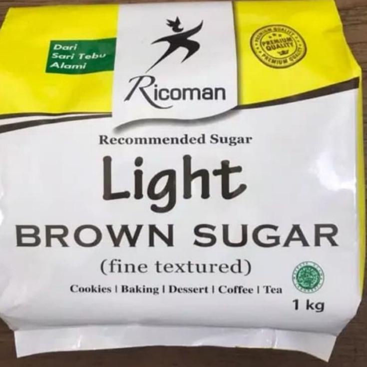 

♥ Ricoman Light brown sugar kemasan 1kg ℮