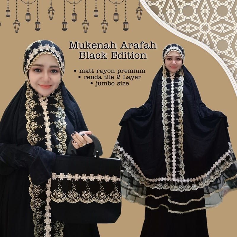 Mukena setelan berlengan rayon renda premium Mukena JUMBO Mukena atas bawah pakai lengan