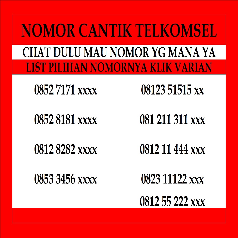 Nomor Cantik Simpati 80 Kartu Perdana  Telkomsel Nomer Murah