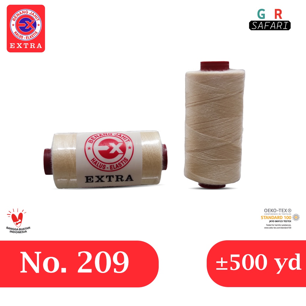 Benang Jahit Extra Warna Krem No. 209 - 500yard