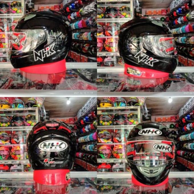 Helm Full Face Nhk Gp1000 Motif R75 Black Red Blue Paket Ganteng 100% Storfeecaa
