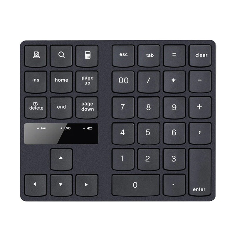 GV8 BEESCLOVER Keypad Numerik Multimedia Wireless 2.4GHz 35 Buttons R57 Black Or-i