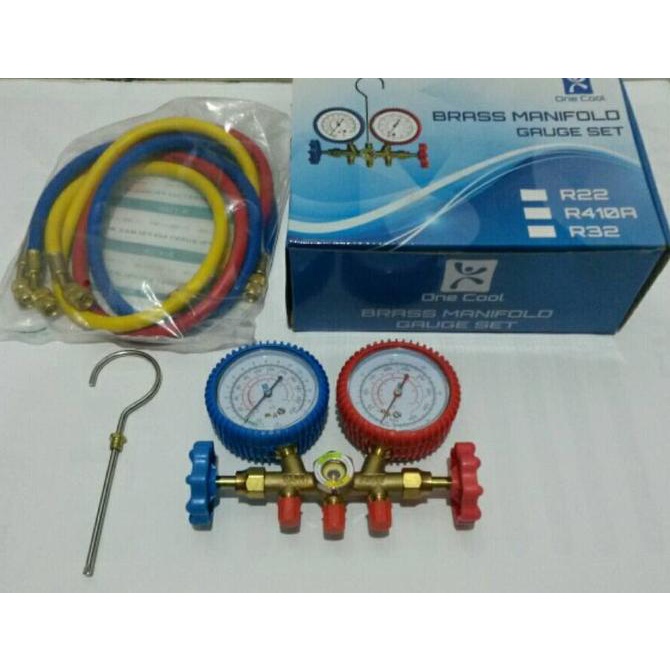 One Cool Brass Manifold Gauge Set Alat Isi Preon Ac Double Manifold