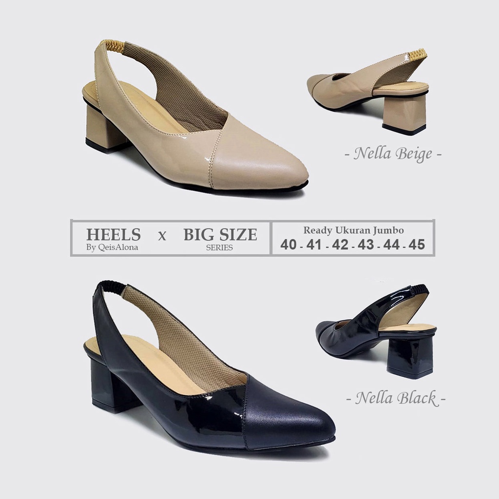 10 MODEL |HEELS MULES| Sepatu Wanita Ukuran Besar Jumbo | Sandal Bustong Big Size | Heel Pesta Formal Cantik Mewah Elegan ORIGINAL