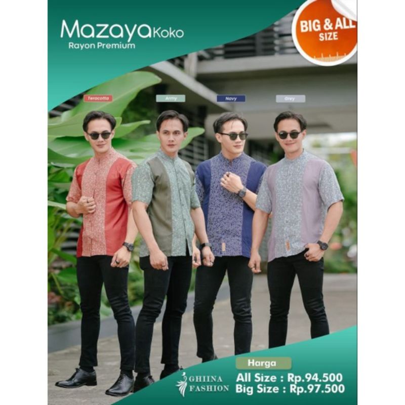 mazaya dad by ghina fashion atasan pria kemeja Hem