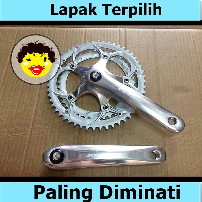 Gir Gear Crank Sepeda Balap 2 Speed 52T 42T Avand silver Sepeda murah