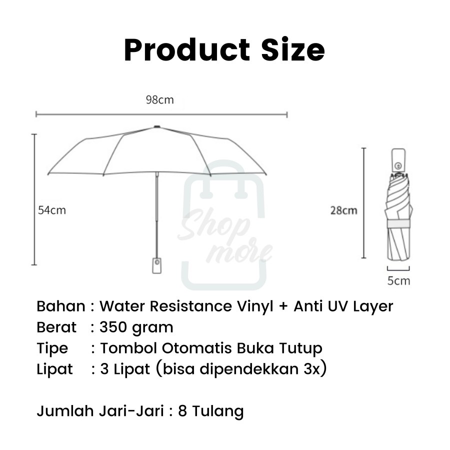 Payung Lipat Otomatis / Payung Otomatis /  Payung Lipat UV