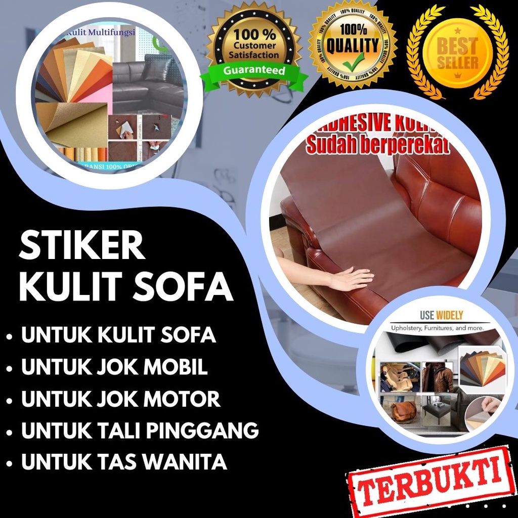 QJH Kulit Sintetis Tambal Sofa Self Adhesive PU Leather Patches Sticker Kulit sofa meteran murah Kul