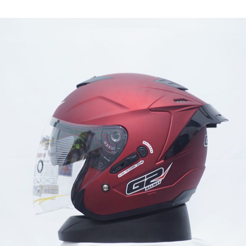 HELM G2 OPTIMEX SOLID PAKET GANTENG SPOILER,SNI