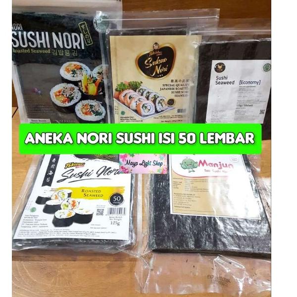 

♦ Nori sushi 50 lembar halal tokinori manjun sakao rumput laut sushi kering dry seaweed murah dried seaweed ➱