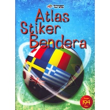Atlas Stiker Bendera, bergambar dunia, hewan, dunia, dinosaurus, lautan erlangga for kids