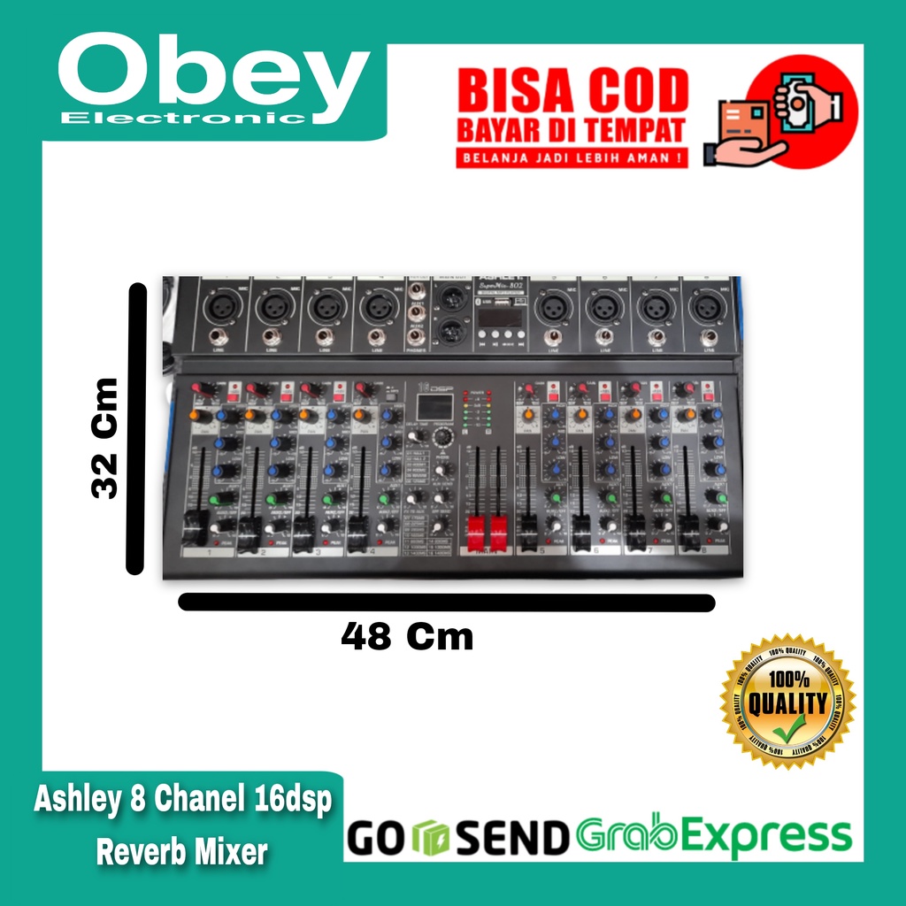 Ashley 8 Channel 16dsp Reverb Mixer