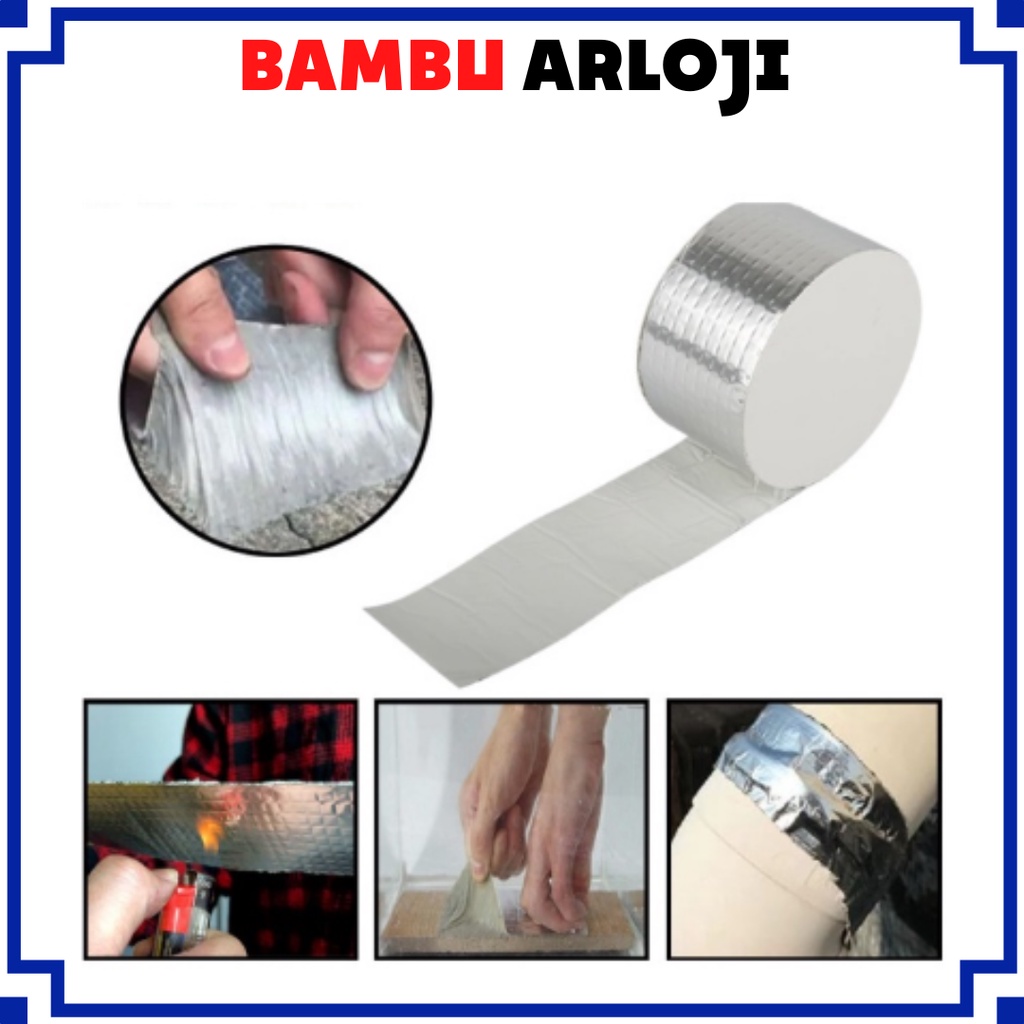 BAJ LAKBAN ANTI BOCOR 3M LAKBAN ALUMINIUM FOIL BUTYL WATERPROOF 3 METER LEM ANTI AIR ALUMINIUM TAPE SERBAGUNA PR128