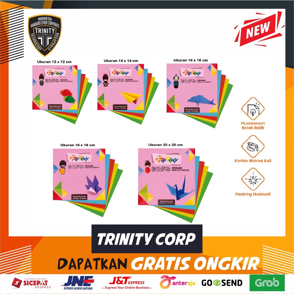 

Kertas Origami Berbagai Ukuran Merk Random