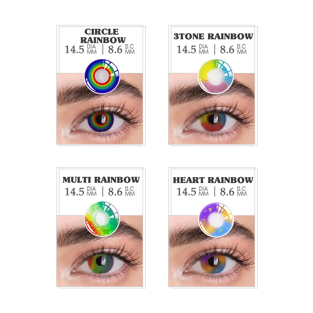 SOFTLENS COSPLAY ANIME RAINBOW COLOR EYE SERI PELANGI RAINBOW MAKEUP FASHION ANIME