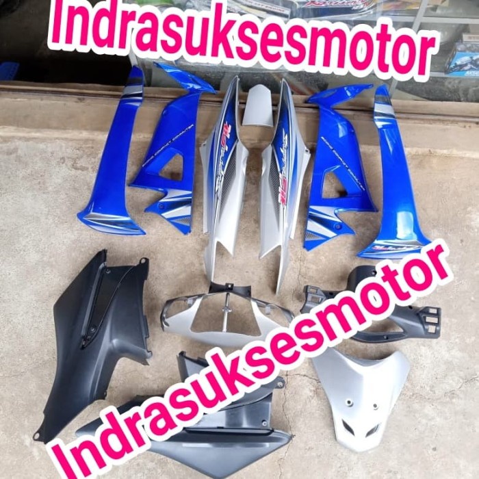 caver cover full body halus motor supra fit new biru silver