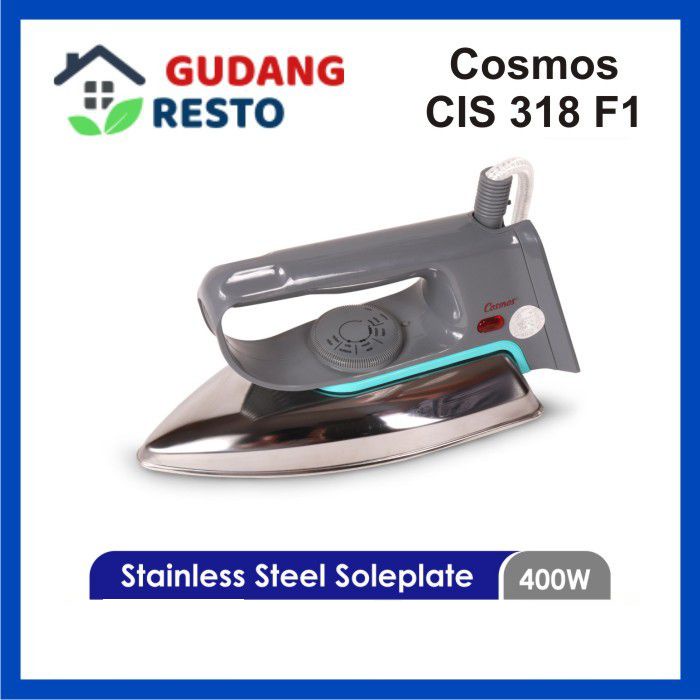 Cosmos CIS 318 F1 F FI Setrika / Dry Iron / Gosokan CIS318 f1 Stainless Steel Soleplate / Alas