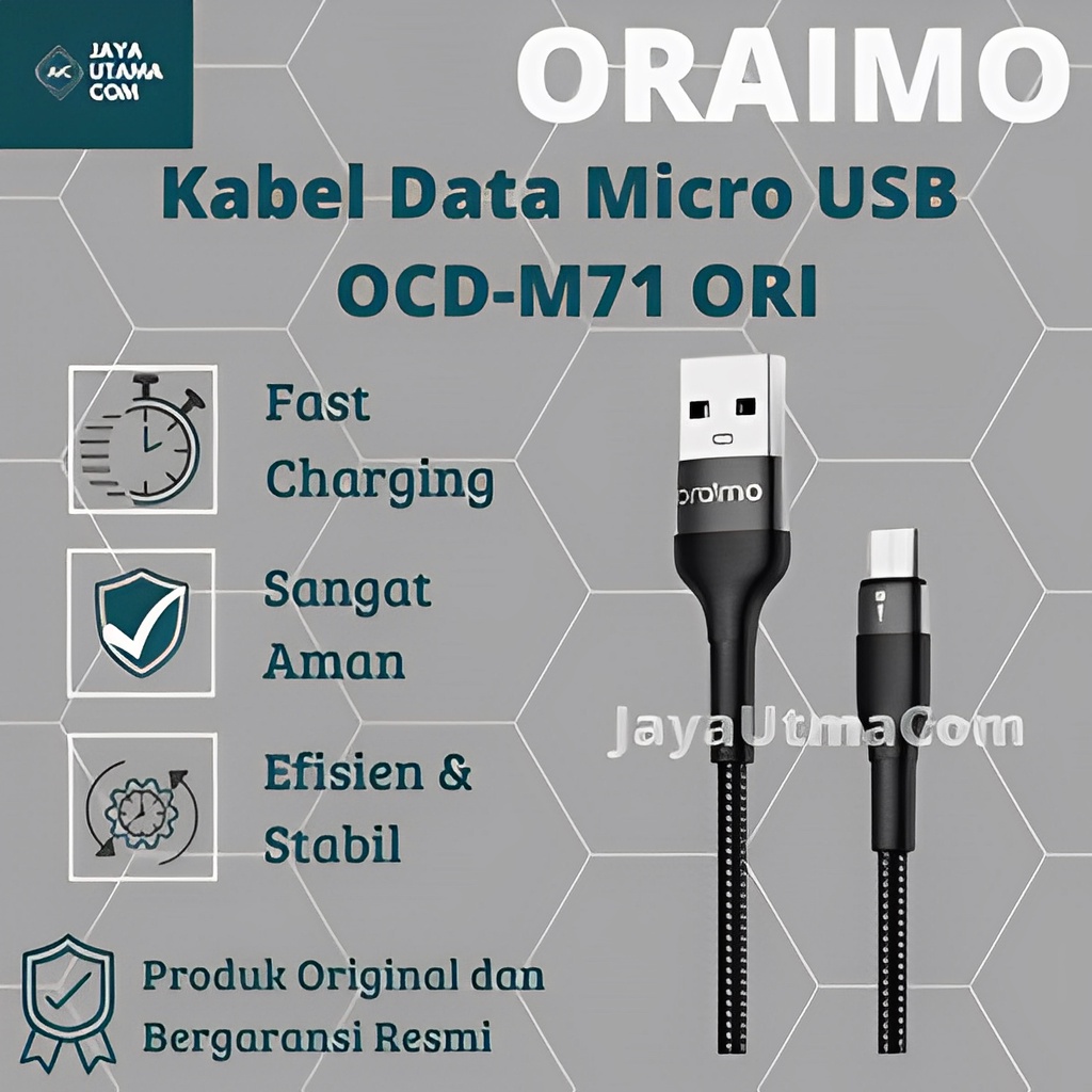 Oraimo Kabel Data Micro USB Android Cable Fast Charging OCD-M71 ORI