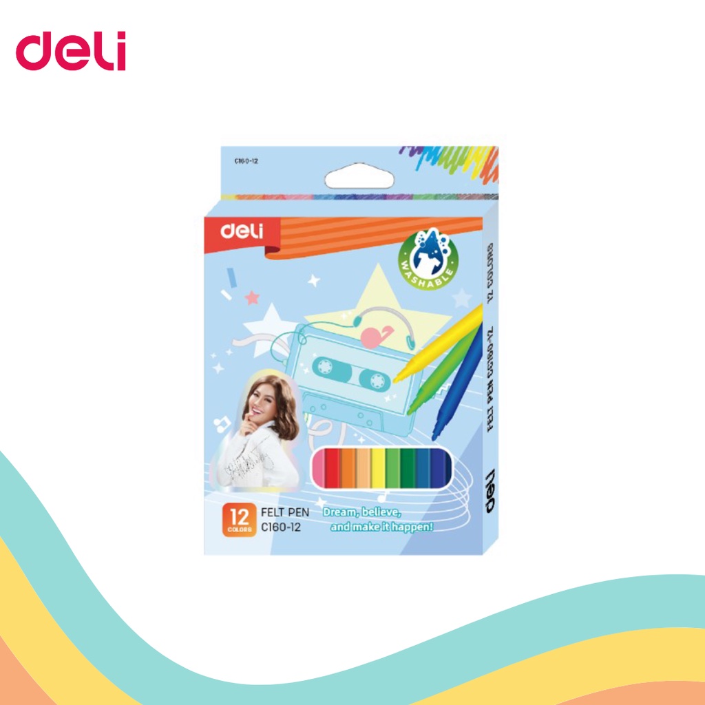 

FELT PEN DELI 12 WARNA C-160 (1 SET)