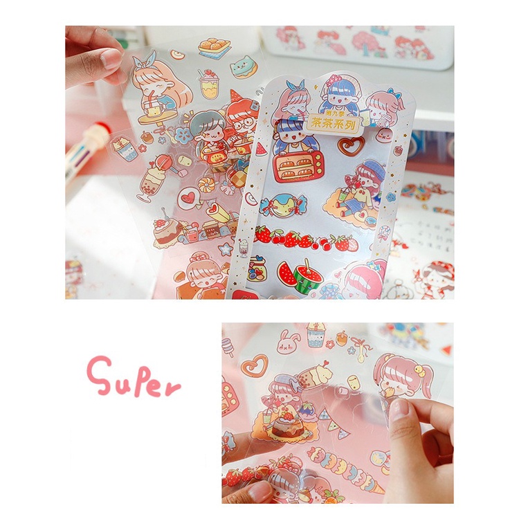 ISI 4 LEMBAR MANDOU ANIME GIRL KARTUN SERIES CUTTING STICKER DECORATIVE PACK STIKER DEKORASI JOURNAL LUCU PET TRANSPARANT UNTUK HIAS SCRAPBOOK BUKU DIARY HP HOBI JOURNALING DLL @banyak