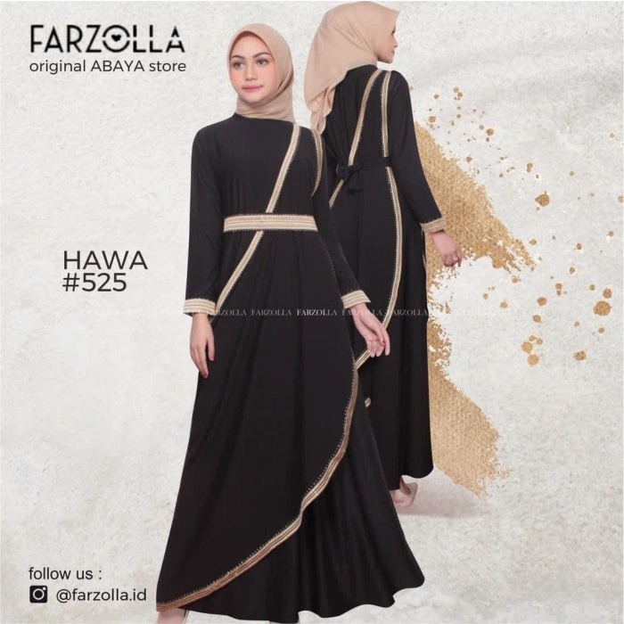 Gamis Gamis Abaya Turkey hawa #252 Jersy mix Ceruty Import Premium Terbaru - Hitam, M(E1M7) Gamis Ab