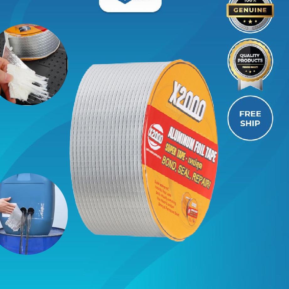 ➯ Super tape x2000 lakban anti bocor jepang tahan air aluminium tape strong doble tip super kuat sti