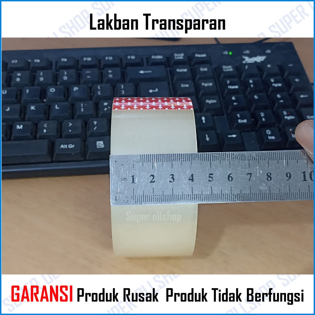 Lakban Bening Ukuran 65 Meter Lebar 4.5 Cm / Solasi Plakban Isolasi Transparan Tape 72 Yard