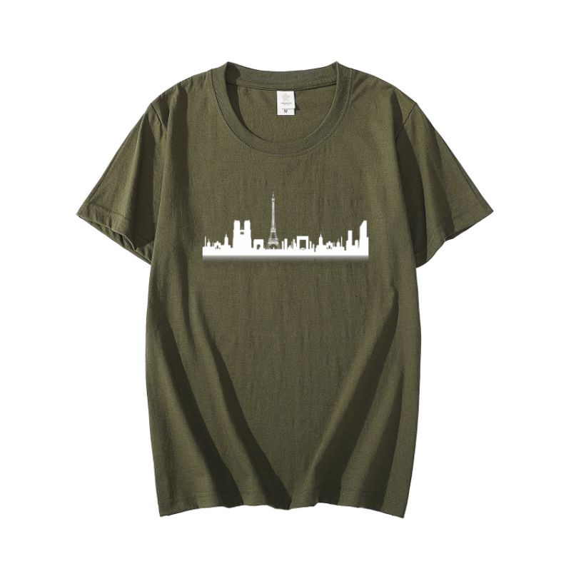 Kaos Pria Paris Baju Oblong Pria Lengan Pendek Pakaian Atasan Lelaki Dewasa Tshirt Distro Cod